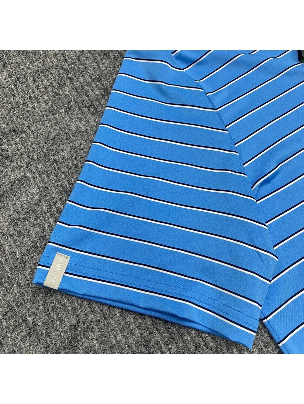 NWT Ralph Lauren RLX Polo Shirt Mens Medium Blue Stripe Wicking Performance Golf